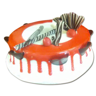 "Strawberry Gel Round shape cake -1kg (Nellore Exclusives) - Click here to View more details about this Product